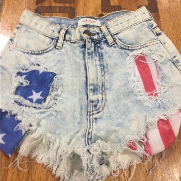 Vibrant Pants - Patriotic Jean Shorts Vibrant Pants - Patriotic Jean Shorts